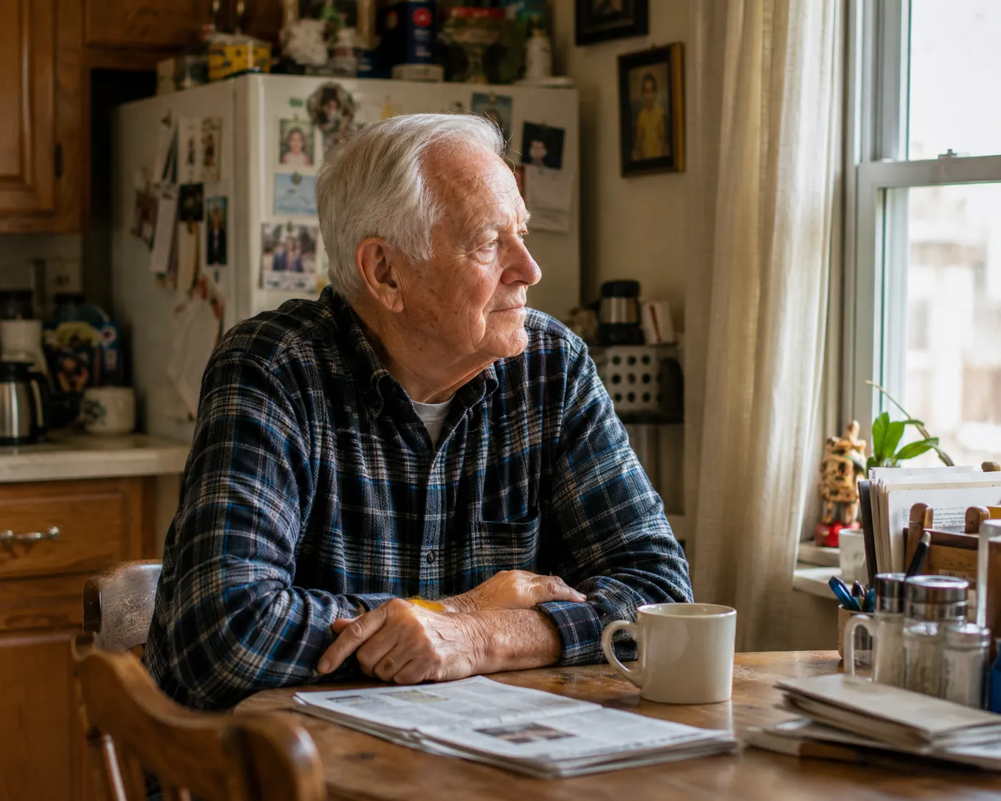 Senior man at home showing signs of needing more daily support